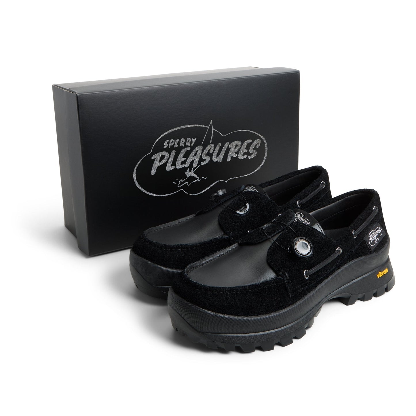 Sperry x Pleasures 3-Eye Vibram Turn-Lock Lug Boat Shoes | Sperry