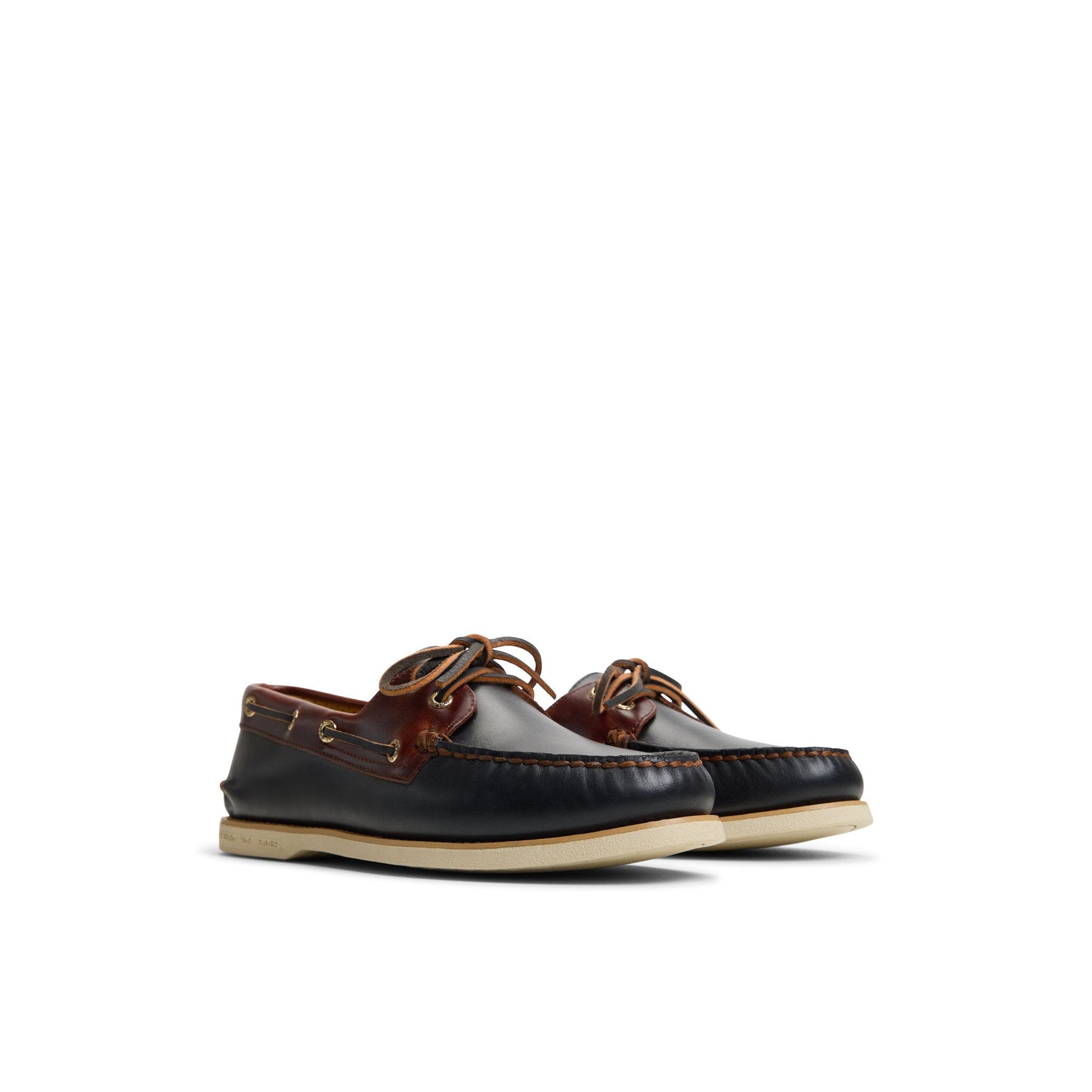 Gold Authentic Original™ 2-Eye Lite Boat Shoe Black Combo Men's Leather | Sperry Online