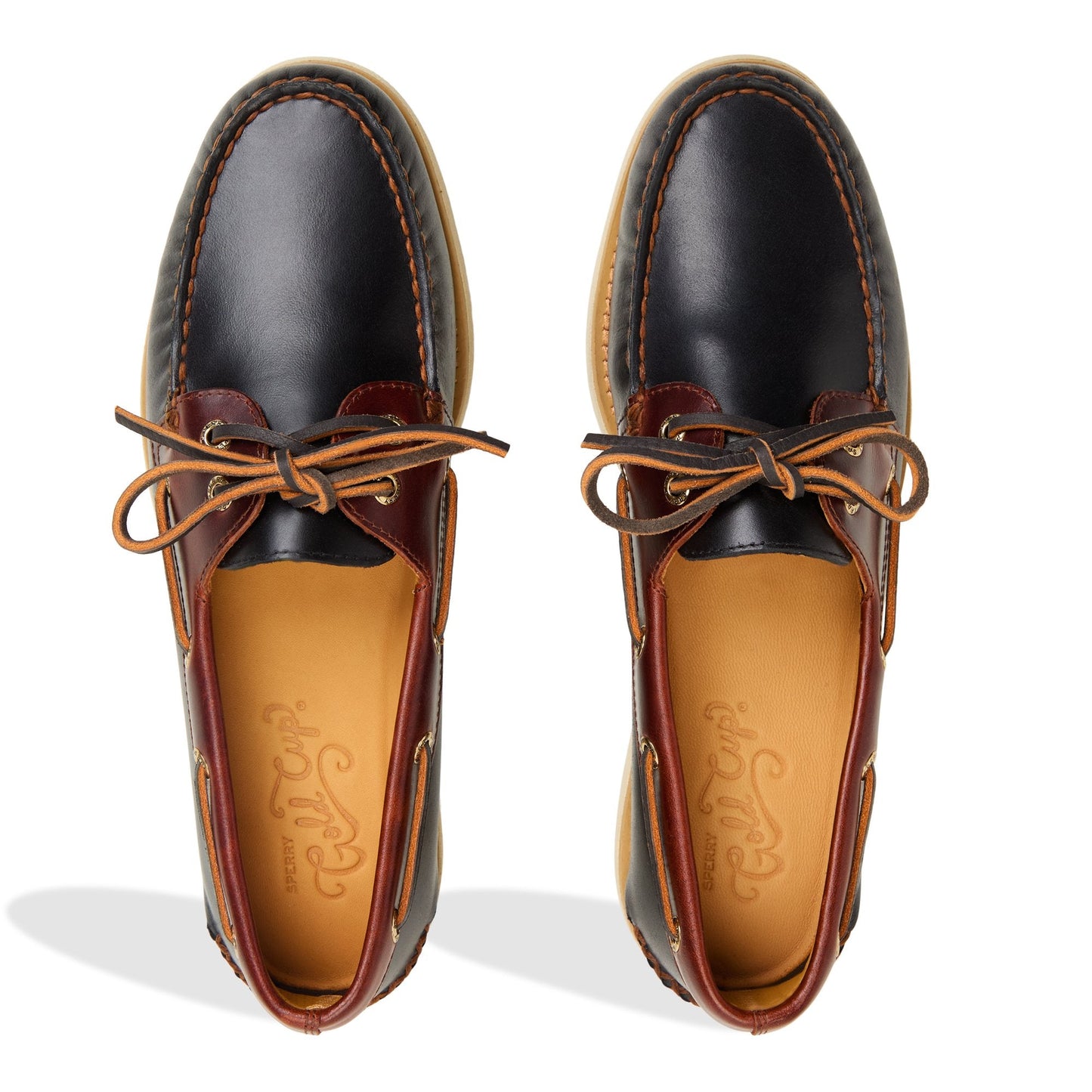 Gold Authentic Original™ 2-Eye Lite Boat Shoe Black Combo Men's Leather | Sperry Online