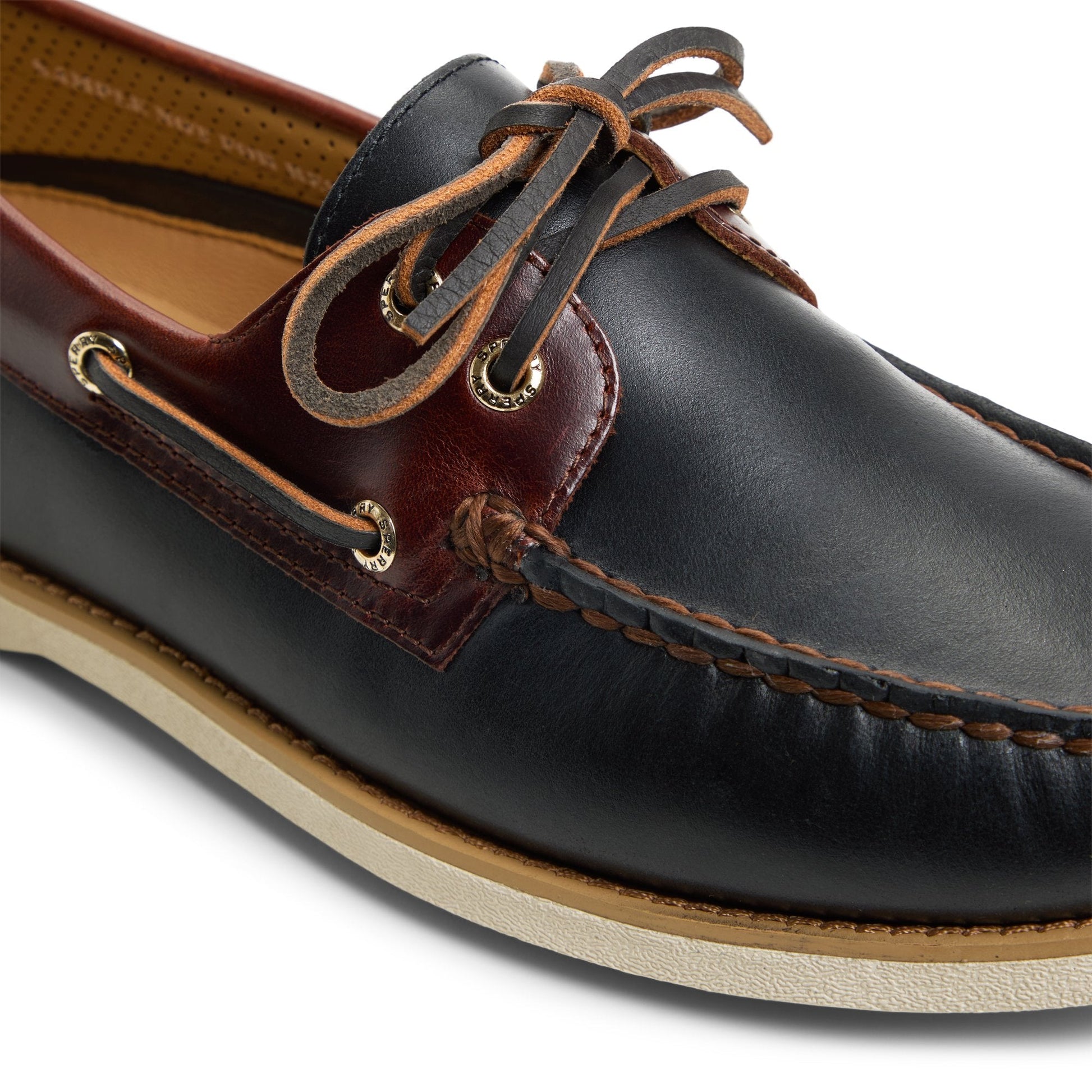 Gold Authentic Original™ 2-Eye Lite Boat Shoe Black Combo Men's Leather | Sperry Online