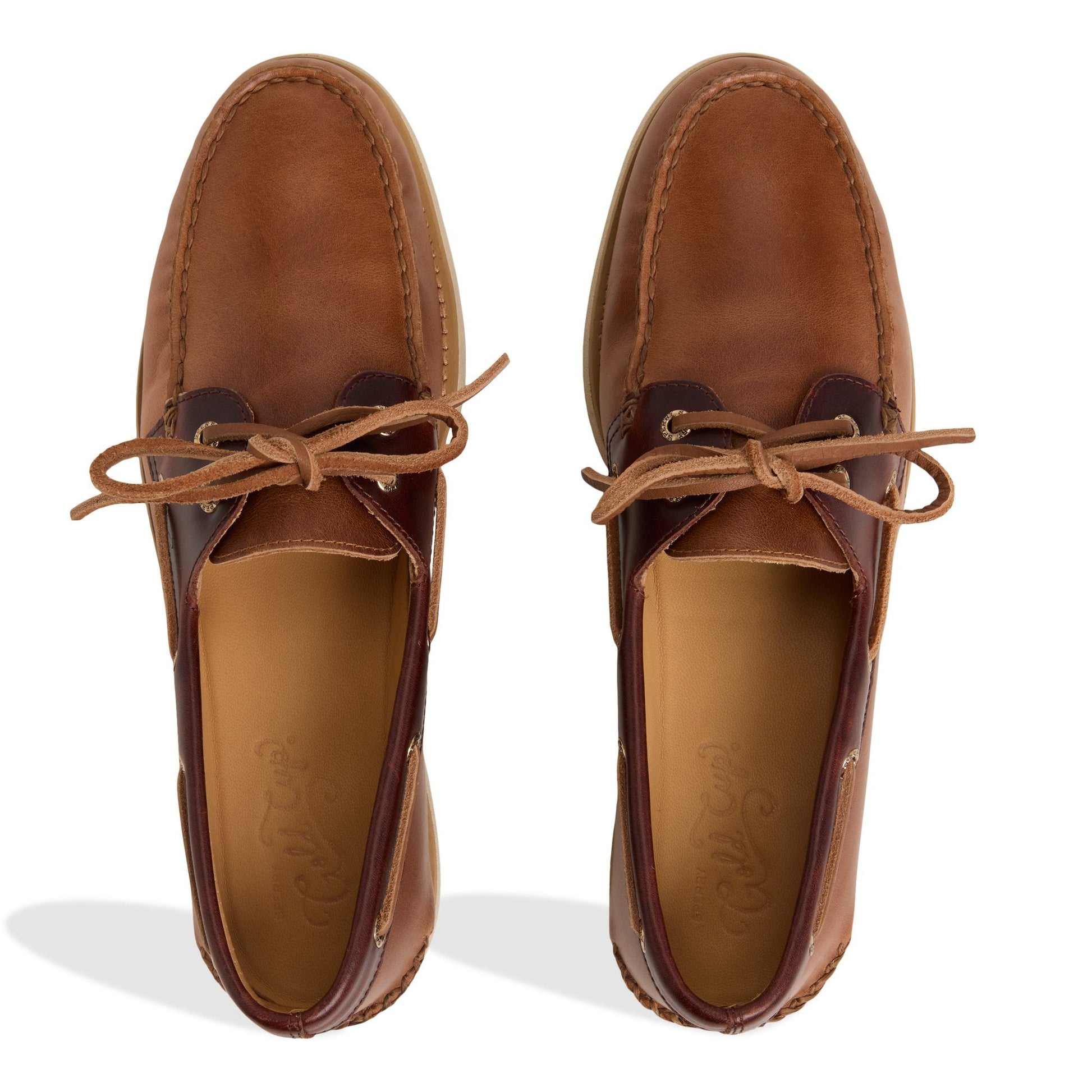 Gold Authentic Original™ 2-Eye Lite Boat Shoe Tan Combo Men's Leather | Sperry Outlet