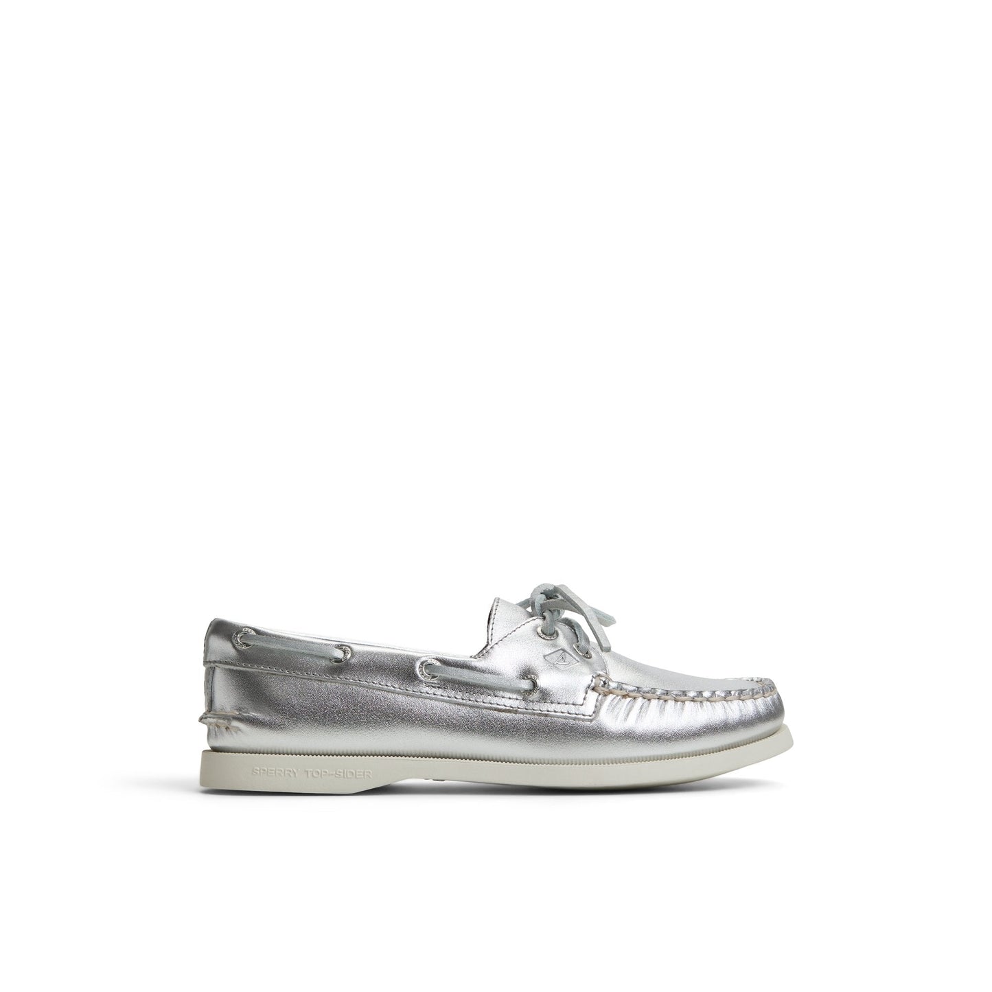 Authentic Original™ 2 Eye Boat Shoe Silver Women's Leather | Sperry For sale