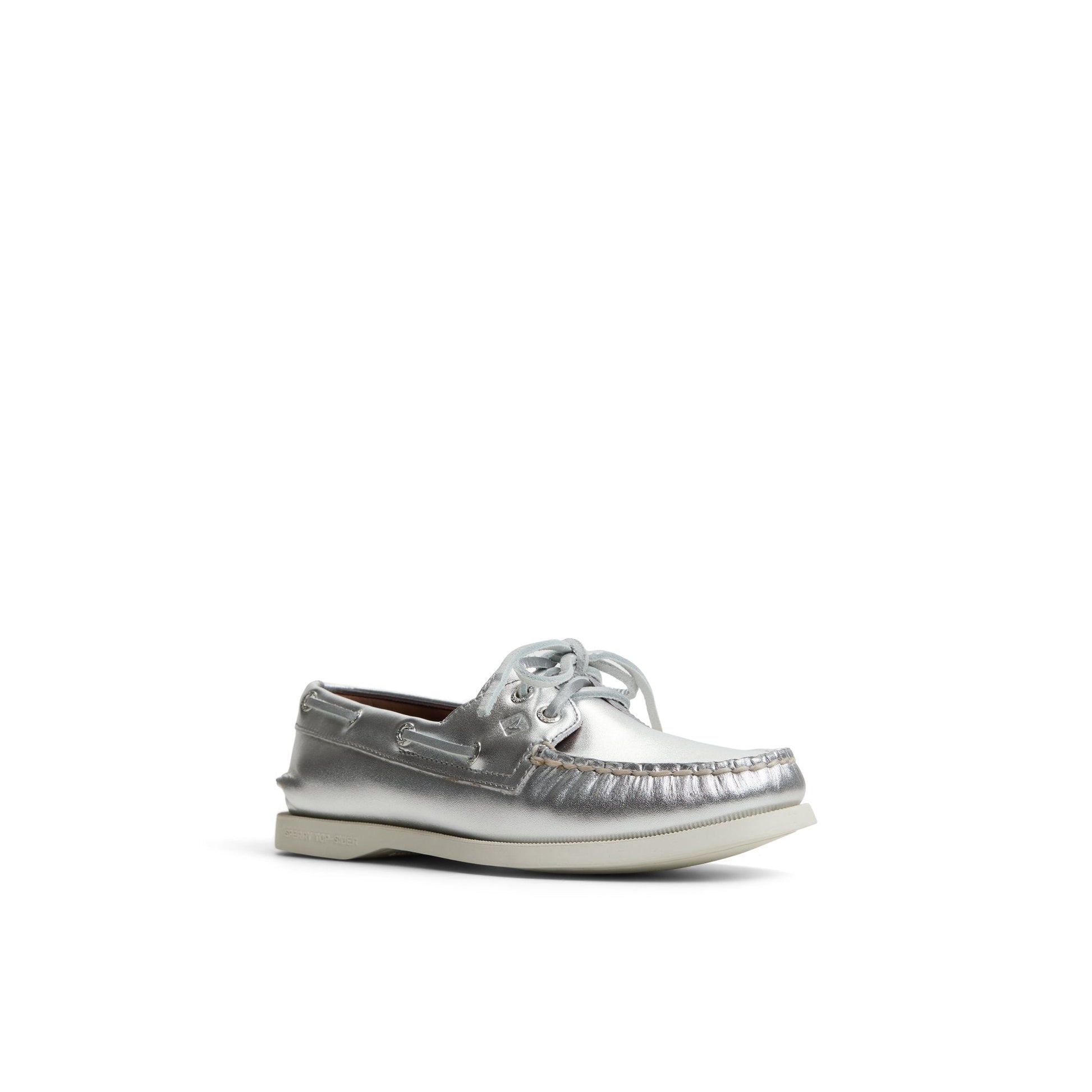 Authentic Original™ 2 Eye Boat Shoe Silver Women's Leather | Sperry For sale