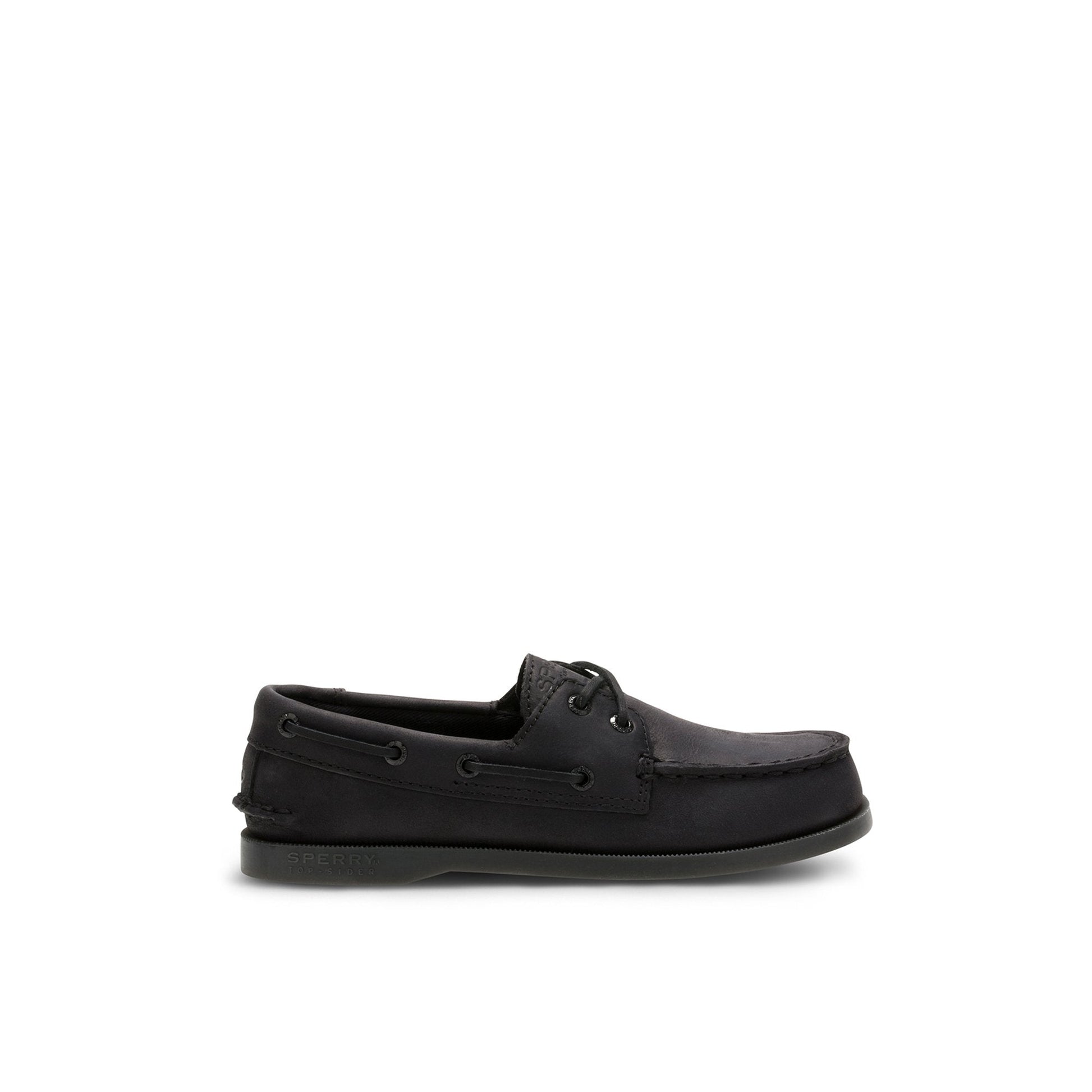 Aokleather Black Kids Boat Shoes | Sperry Online