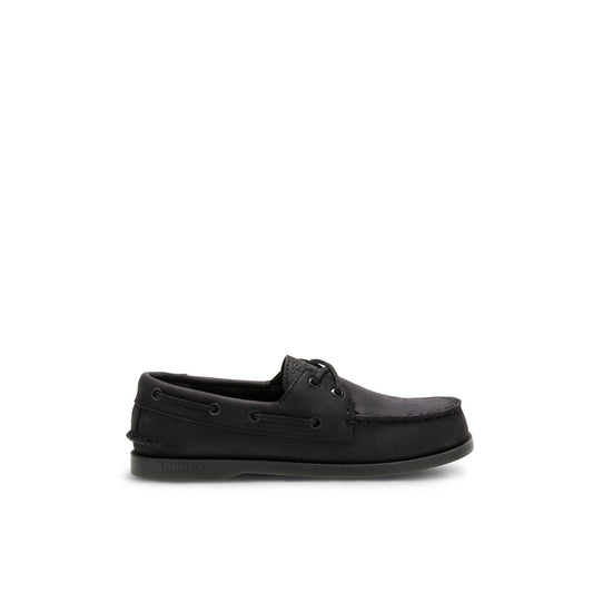 Aokleather Black Kids Boat Shoes | Sperry Online