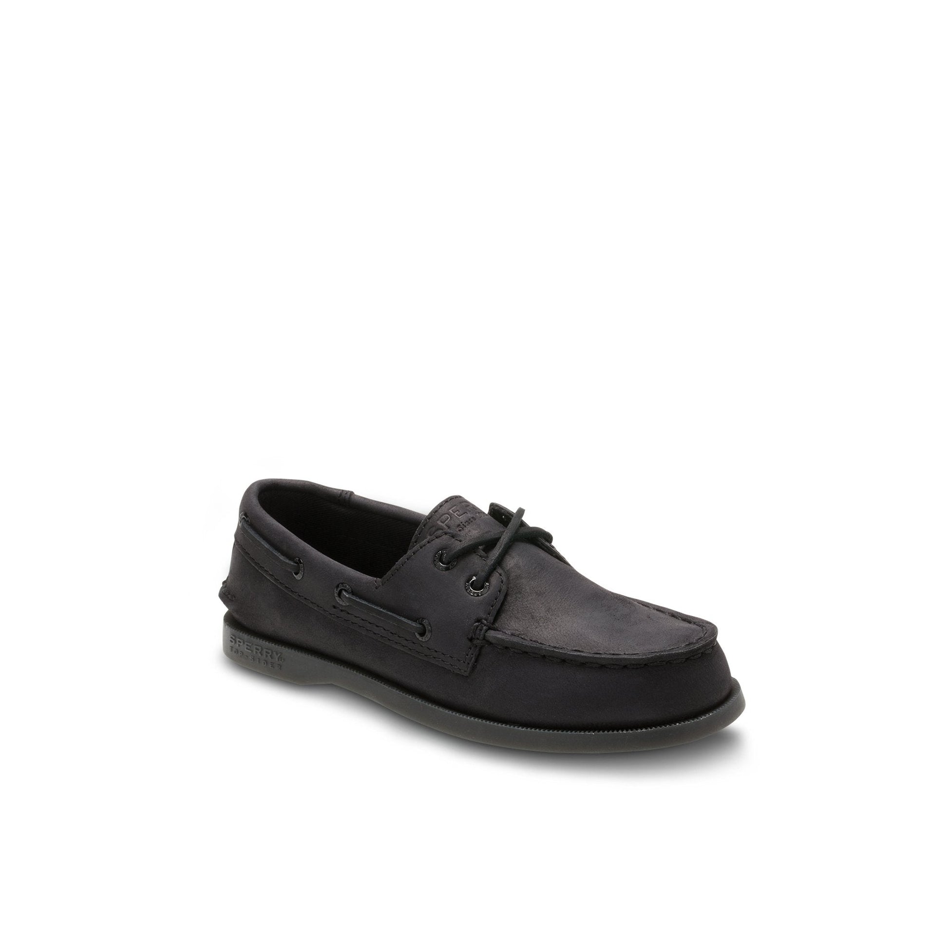 Aokleather Black Kids Boat Shoes | Sperry Online