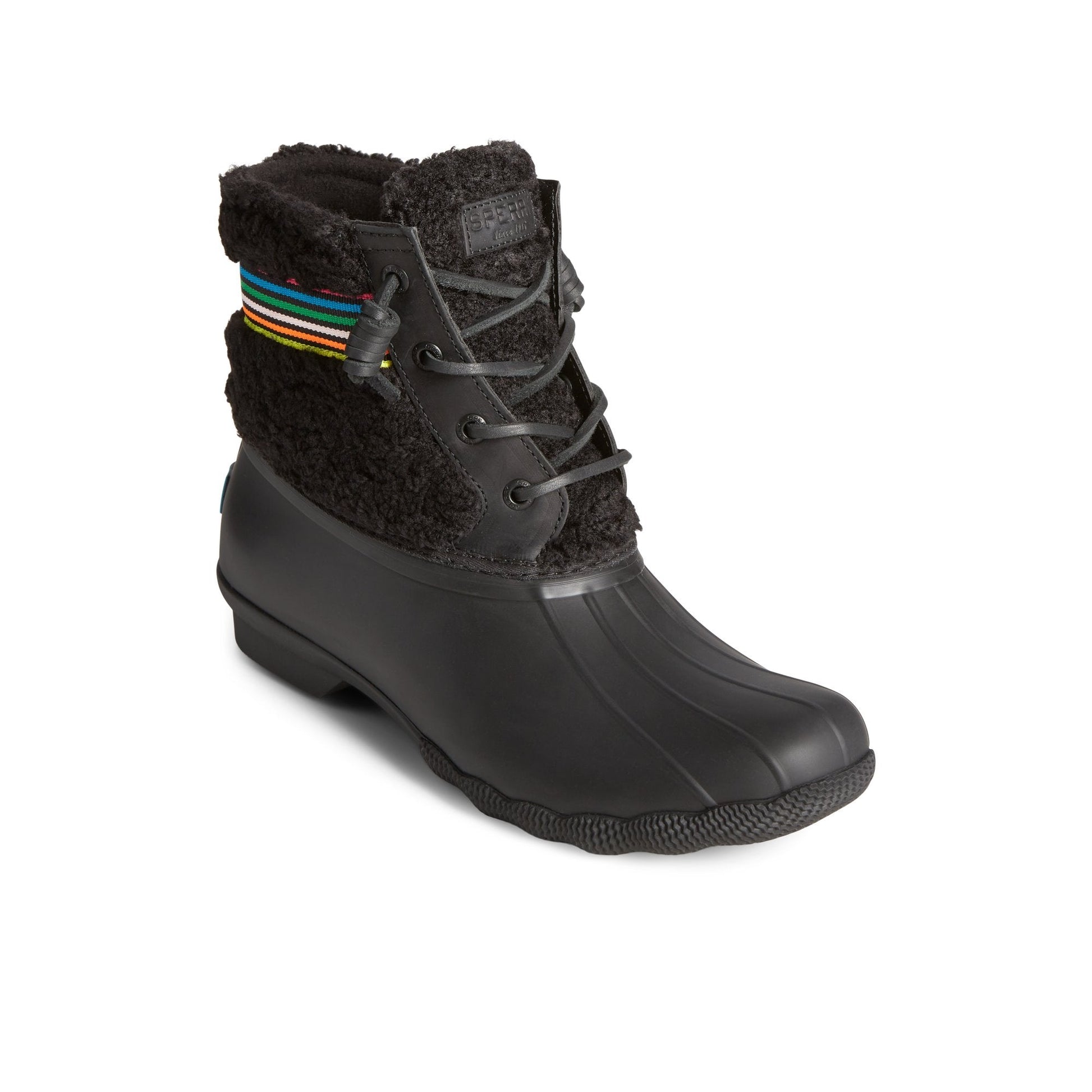 Saltwater™ Rainbow Sherpa Duck Boot Black | Sperry Online